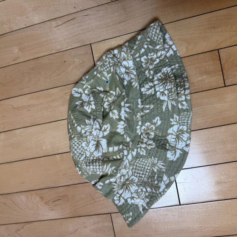 Dorfman Pacific Headware Sage Green hawaiian floral Bucket hat Size Medium